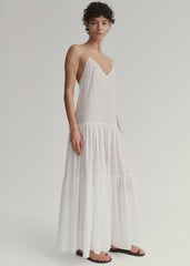 Matin Tiered Cotton Dress - White