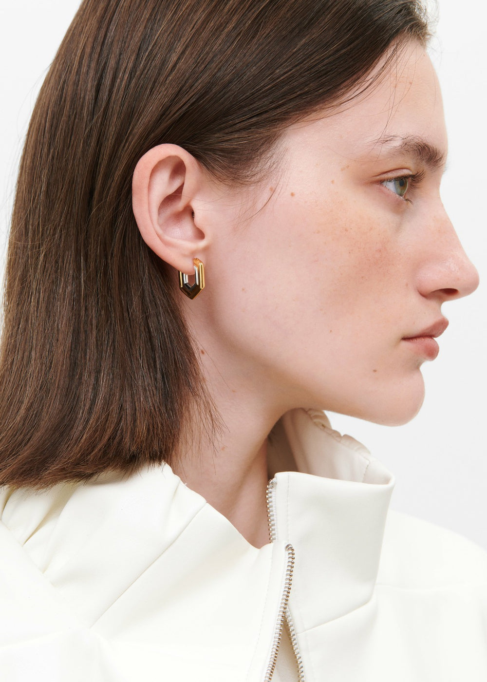 Bevza Small Honeycomb Hoops - Gold/Silver
