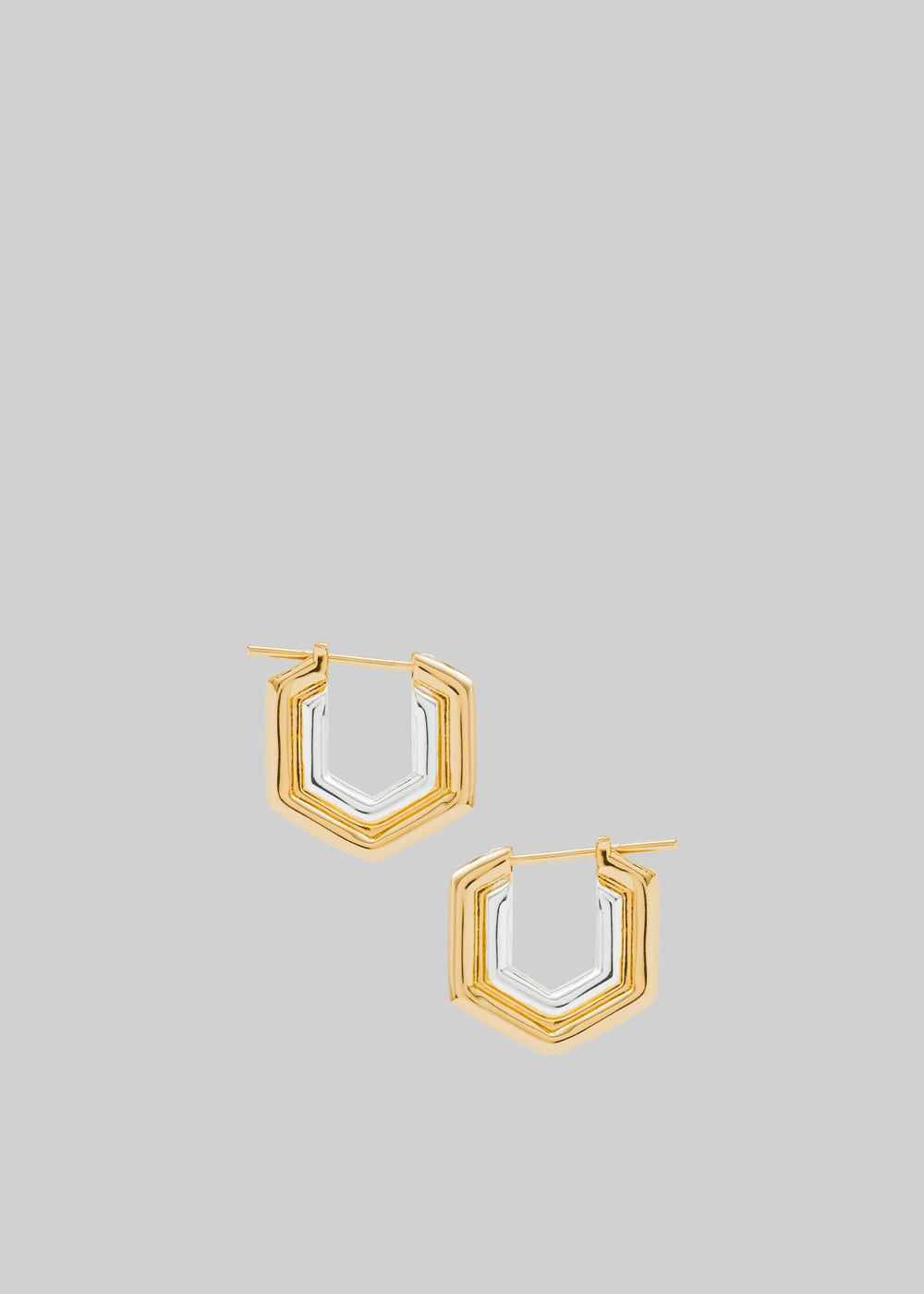 Bevza Small Honeycomb Hoops - Gold/Silver