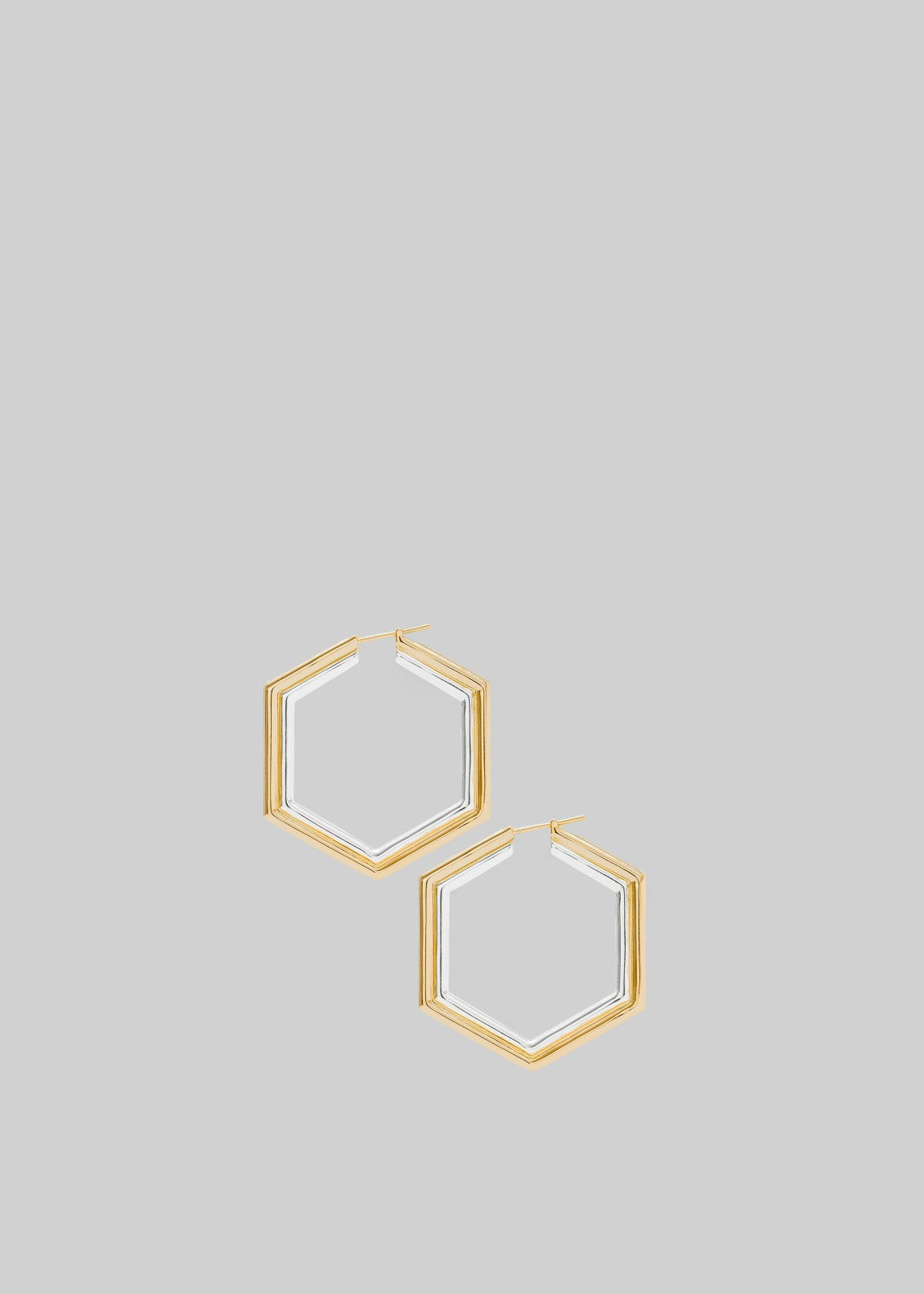 Bevza Big Honeycomb Hoops - Gold/Silver