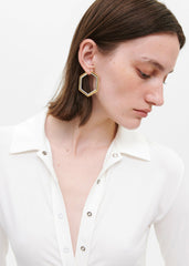 Bevza Big Honeycomb Hoops - Gold/Silver