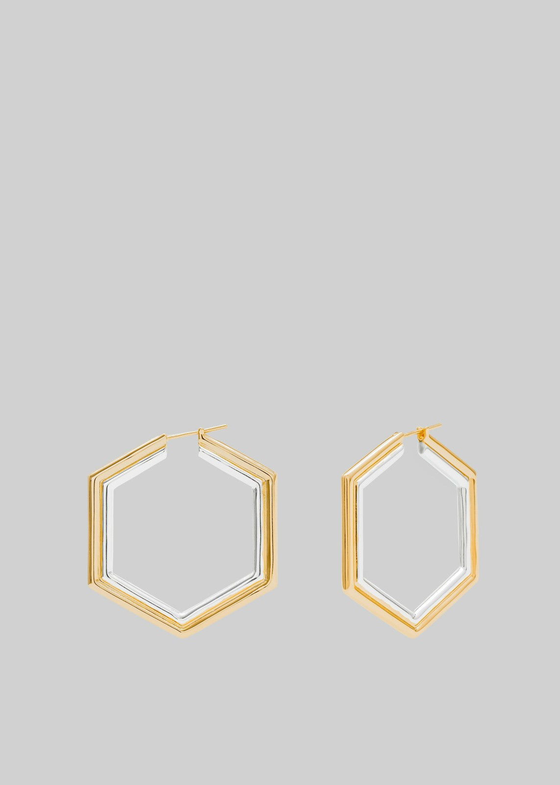 Bevza Big Honeycomb Hoops - Gold/Silver