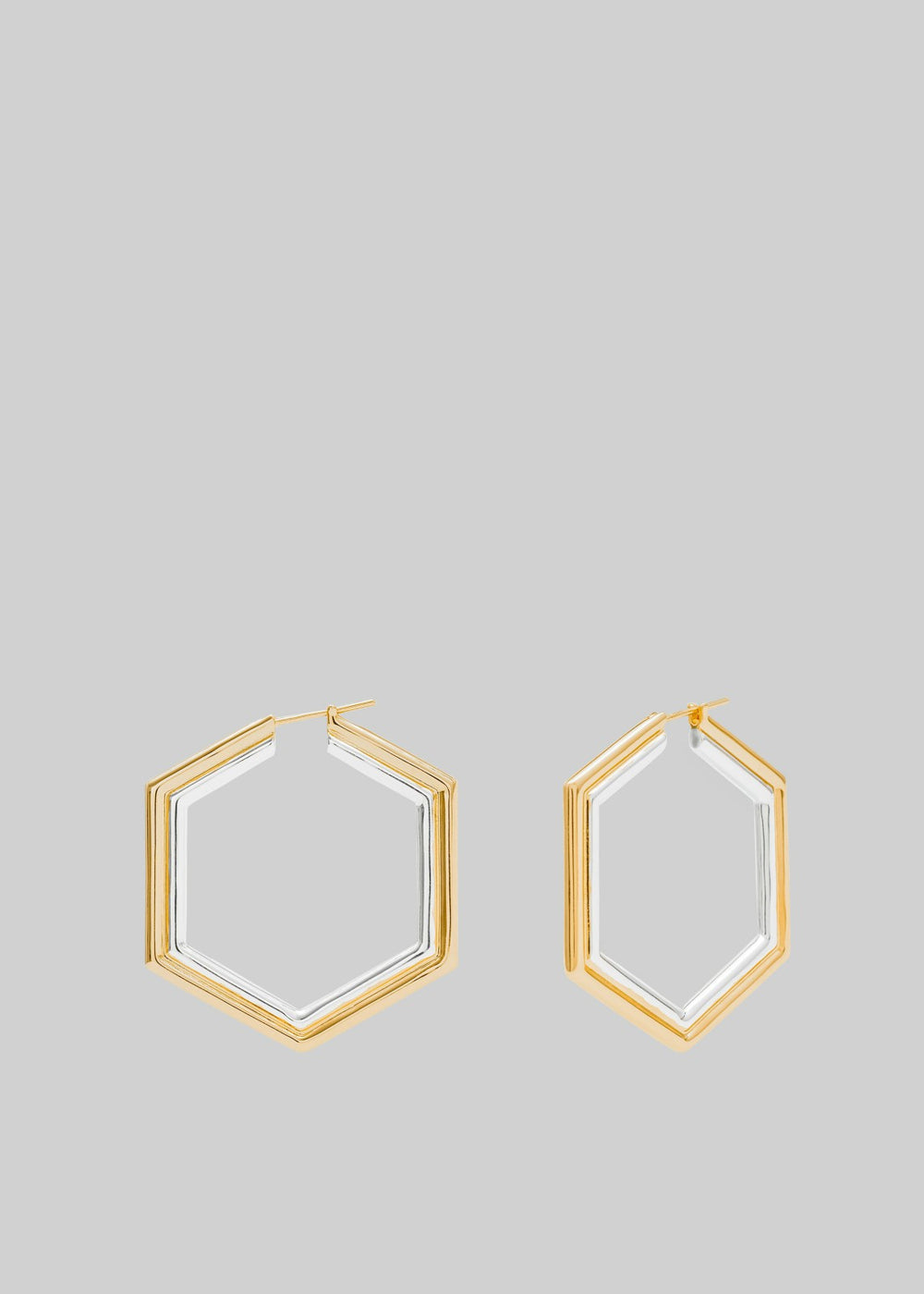 Bevza Big Honeycomb Hoops - Gold/Silver