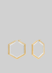 Bevza Big Honeycomb Hoops - Gold/Silver
