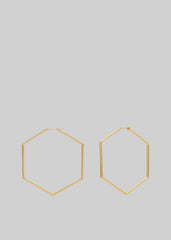 Bevza Thin Honeycomb Hoops - Gold