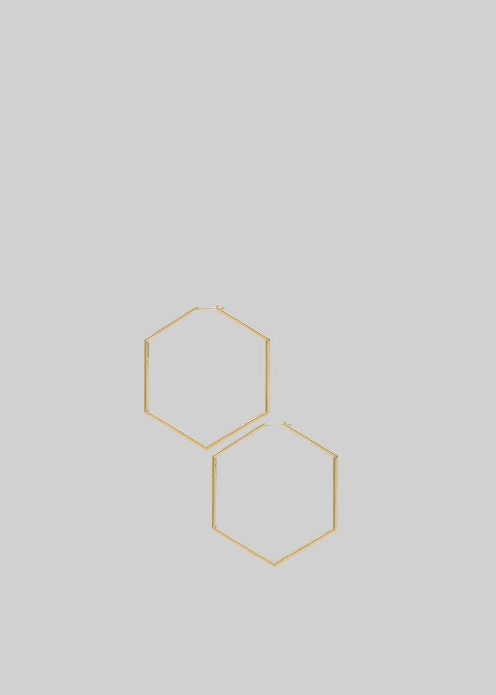 Bevza Thin Honeycomb Hoops - Gold