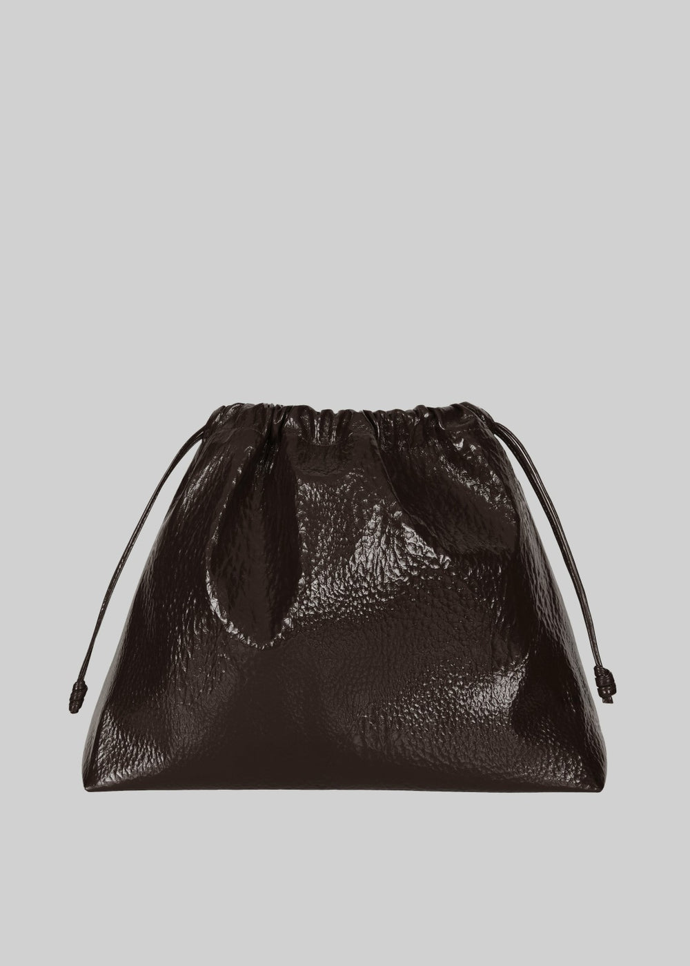 Morgan Crackled Faux Leather Large Pouch - Brown