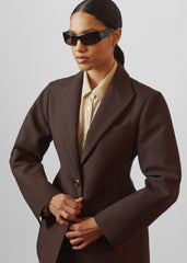 Colette Hourglass Blazer - Dark Brown