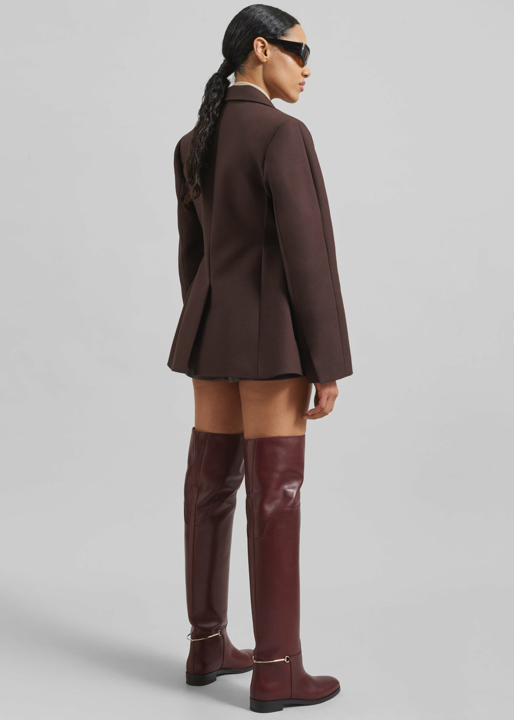 Colette Hourglass Blazer - Dark Brown