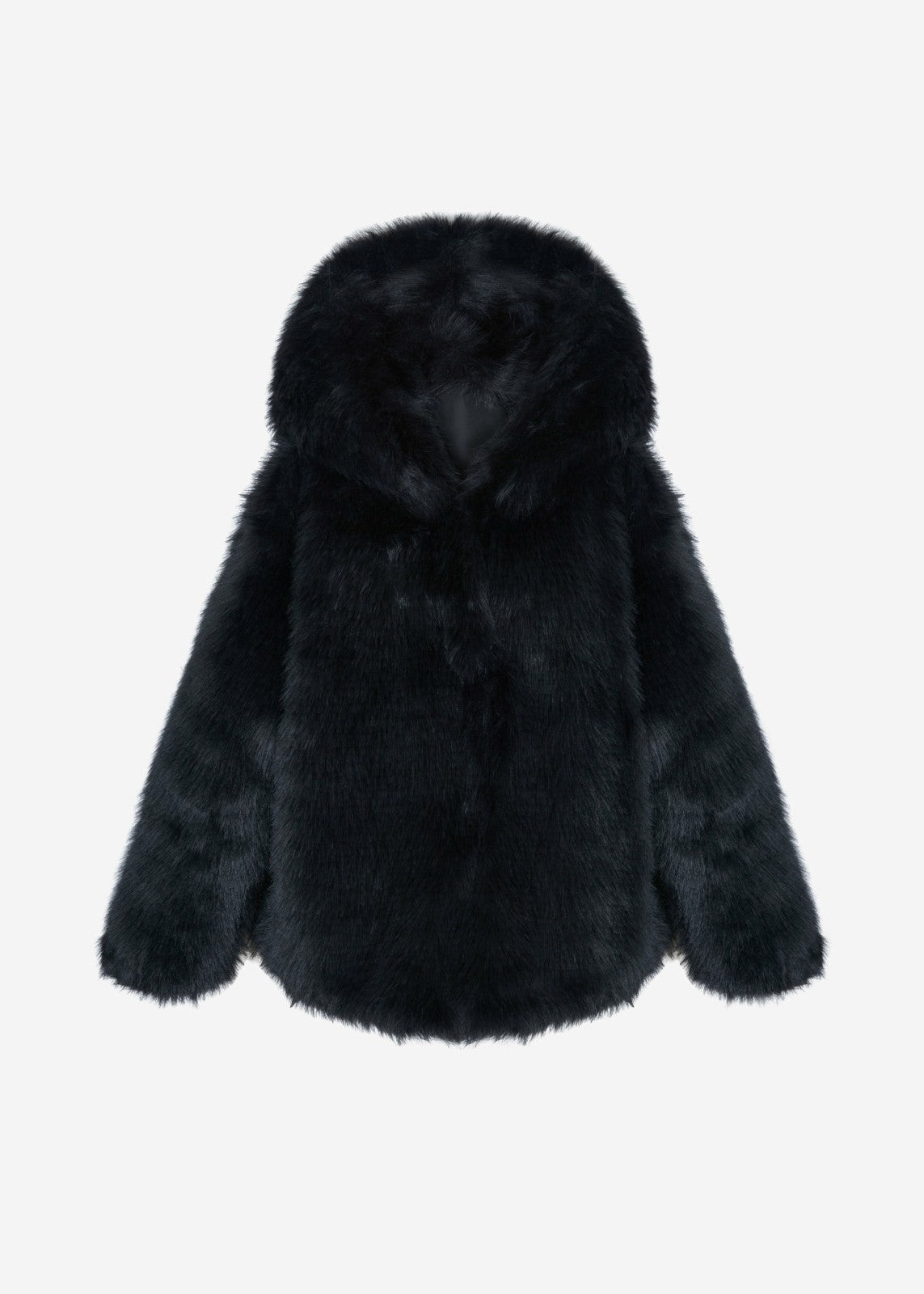 Nivala Faux Fur Hooded Jacket - Black