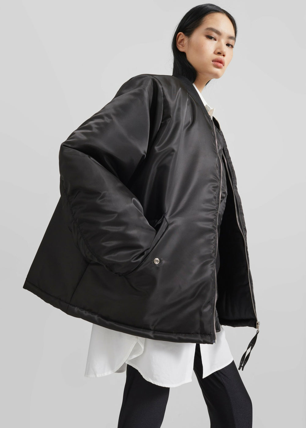 Volme Padded Bomber Jacket - Black
