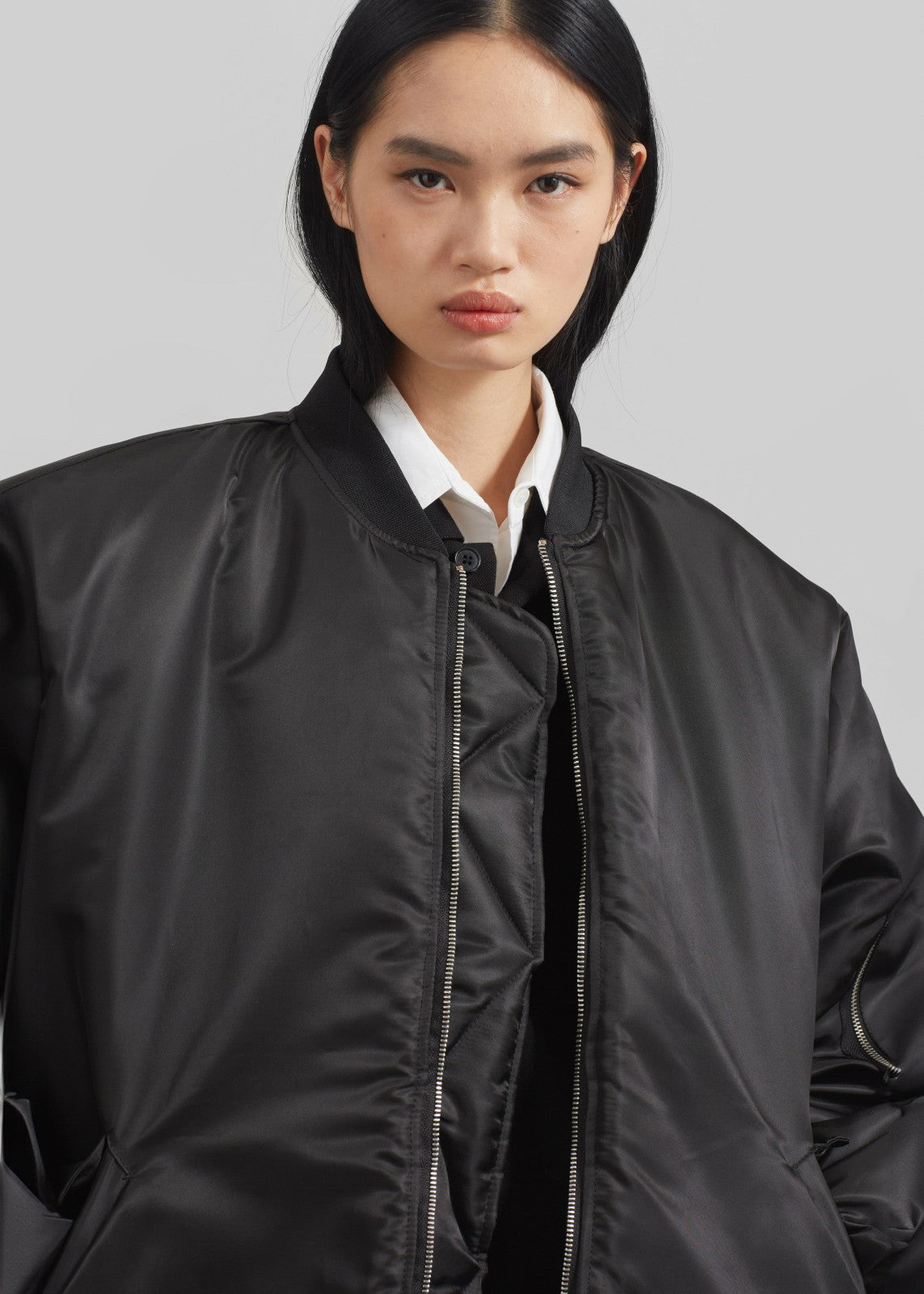Volme Padded Bomber Jacket - Black