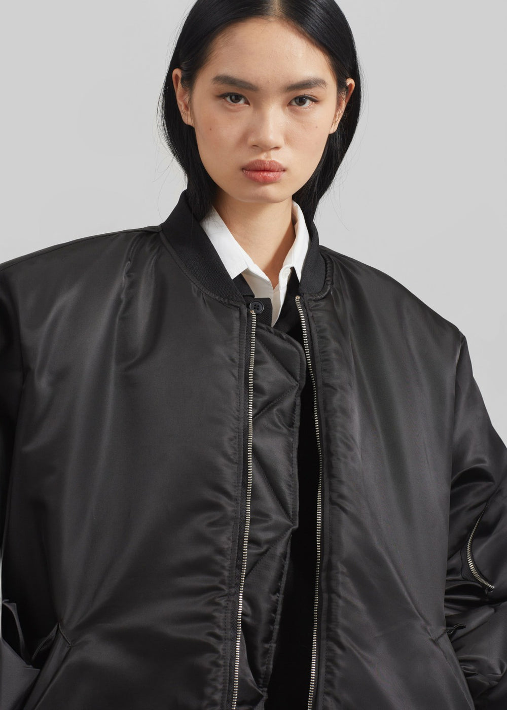 Volme Padded Bomber Jacket - Black