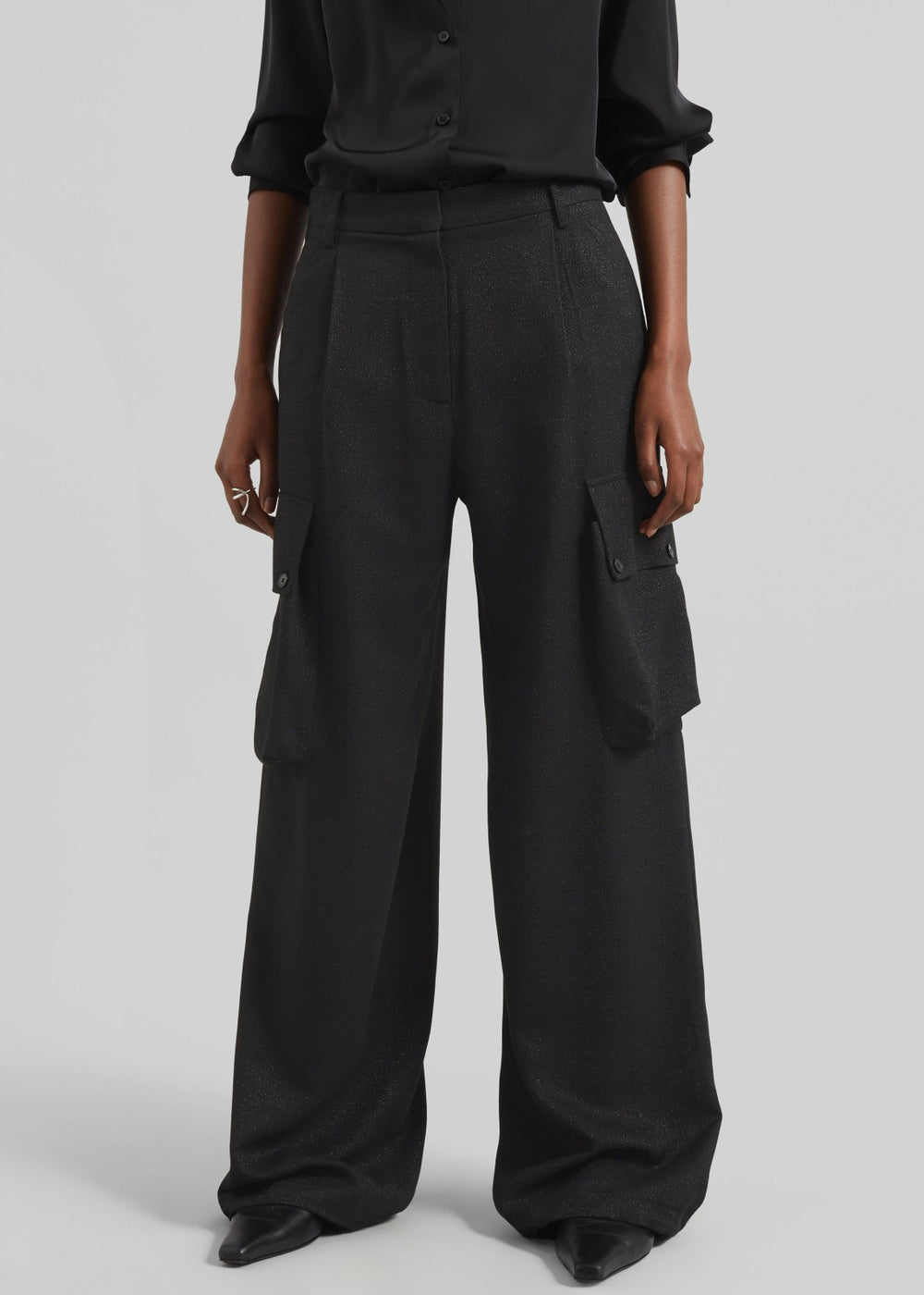 Lestel Shimmer Cargo Pants - Black