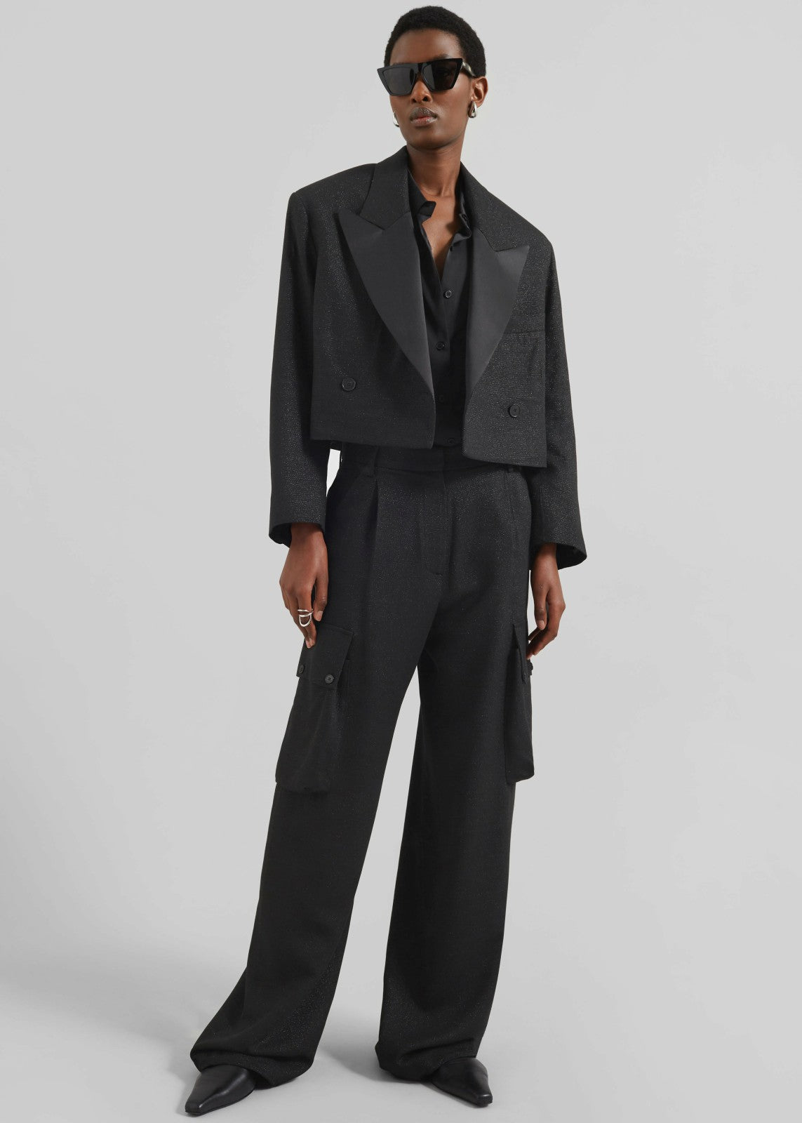 Lestel Shimmer Cargo Pants - Black
