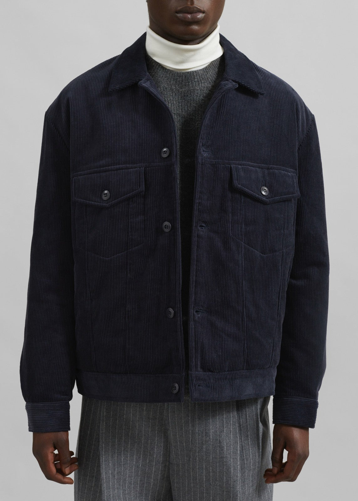 Dresden Quilted Corduroy Jacket - Navy