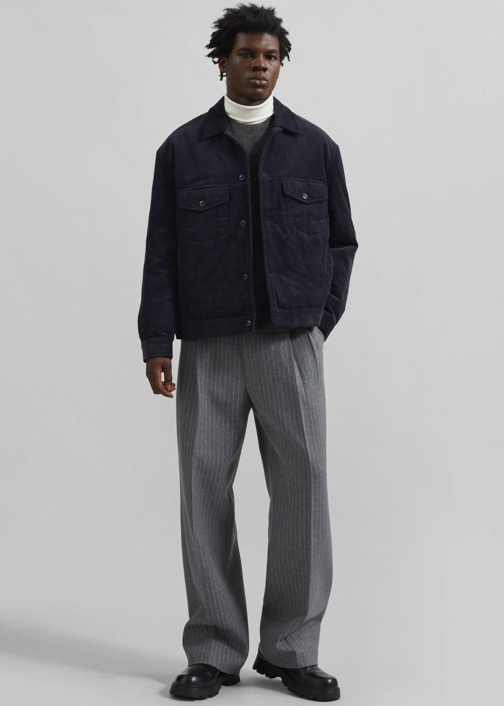 Dresden Quilted Corduroy Jacket - Navy