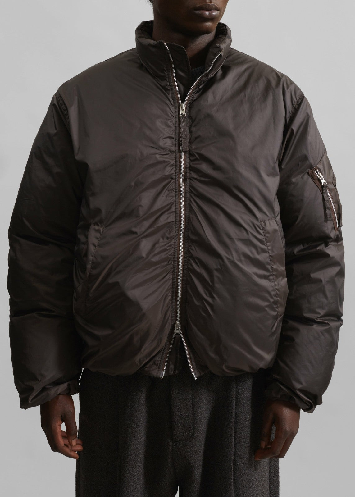 Delft Padded Bomber Jacket - Brown