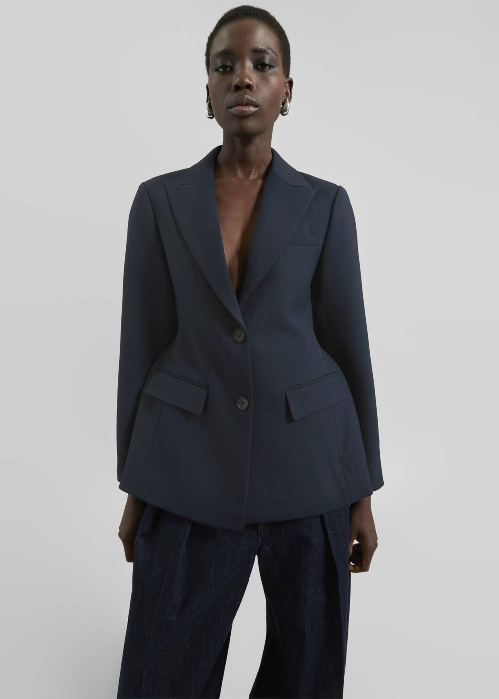 Colette Hourglass Twill Blazer - Navy