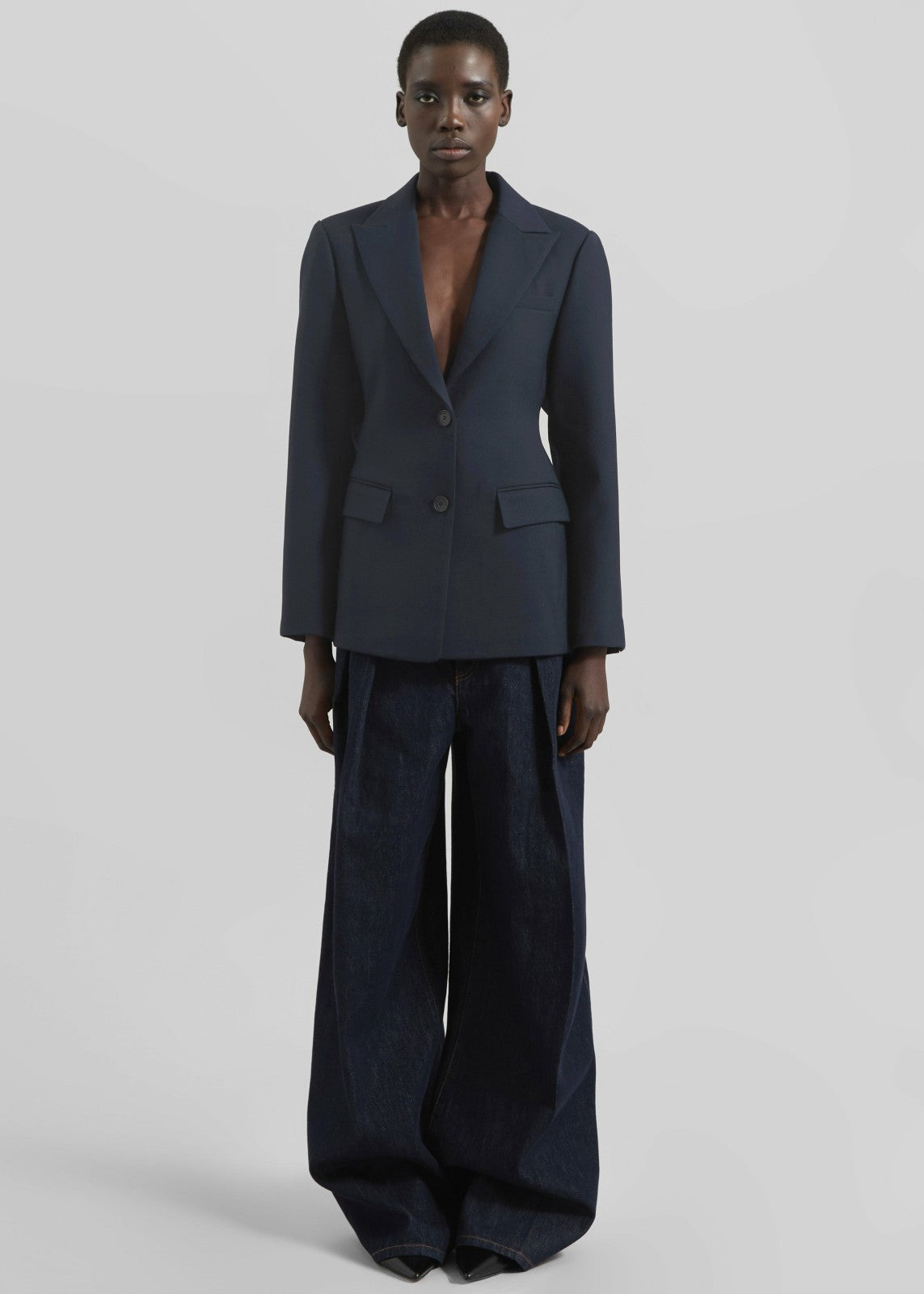 Colette Hourglass Twill Blazer - Navy