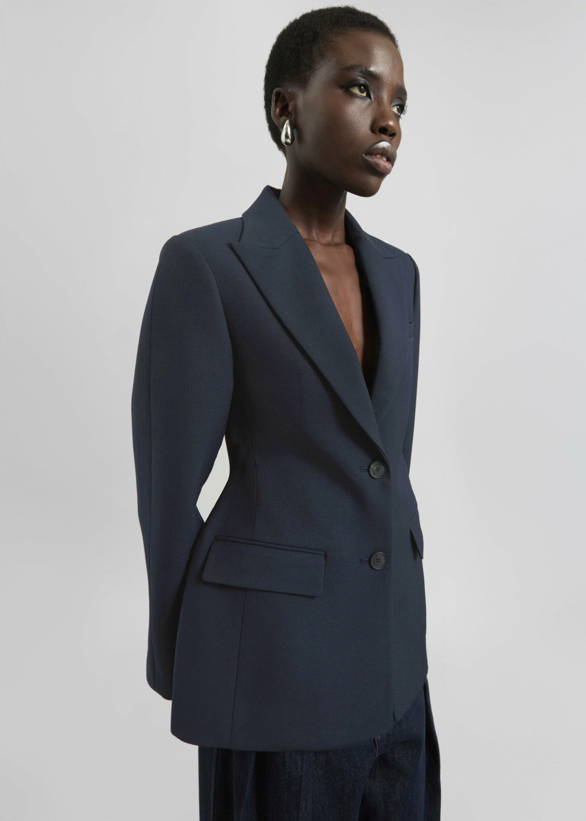 Colette Hourglass Twill Blazer - Navy