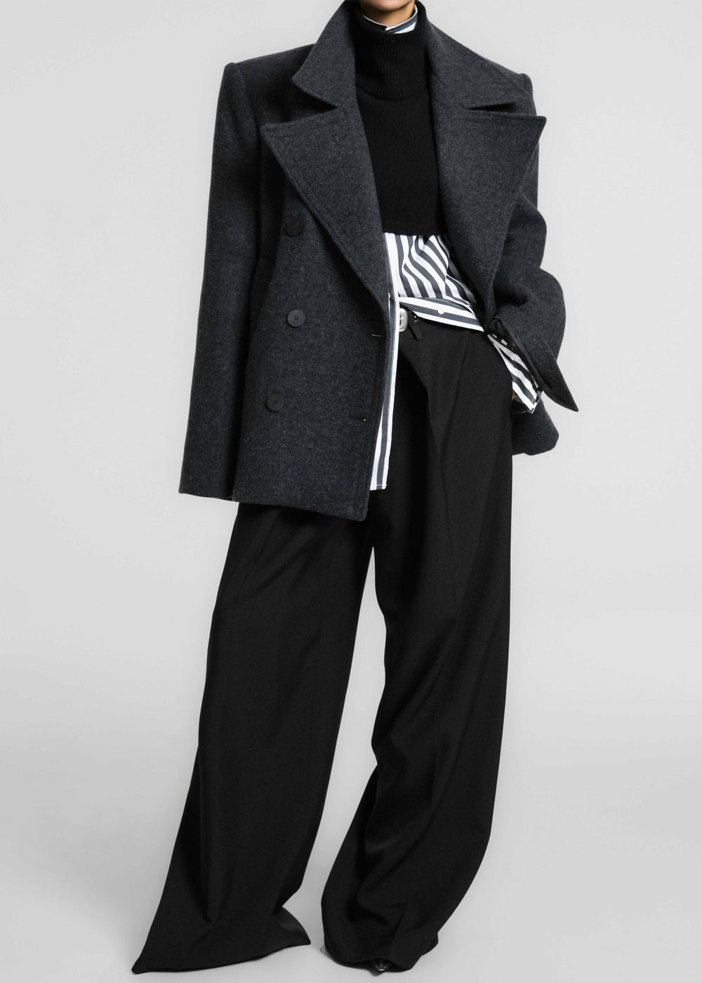 Creston Wool Peacoat - Charcoal