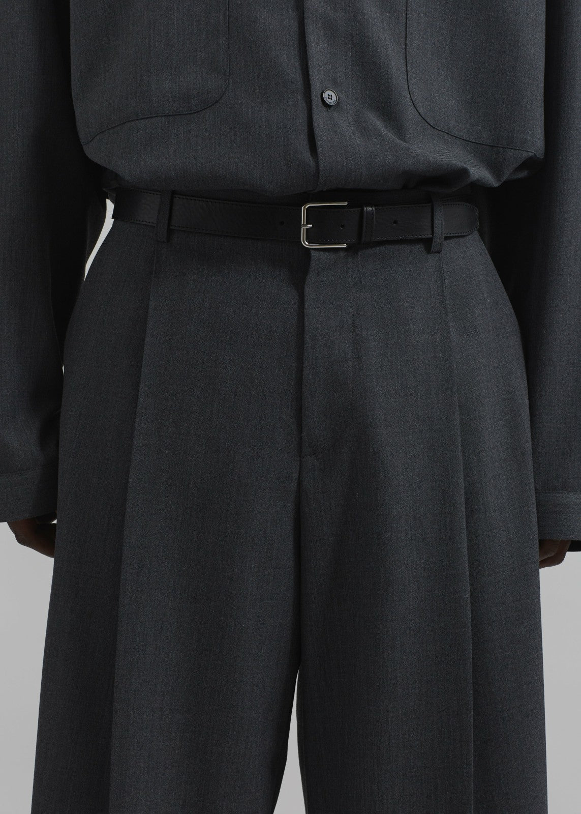 Milton Wool Blend Trousers - Dark Grey