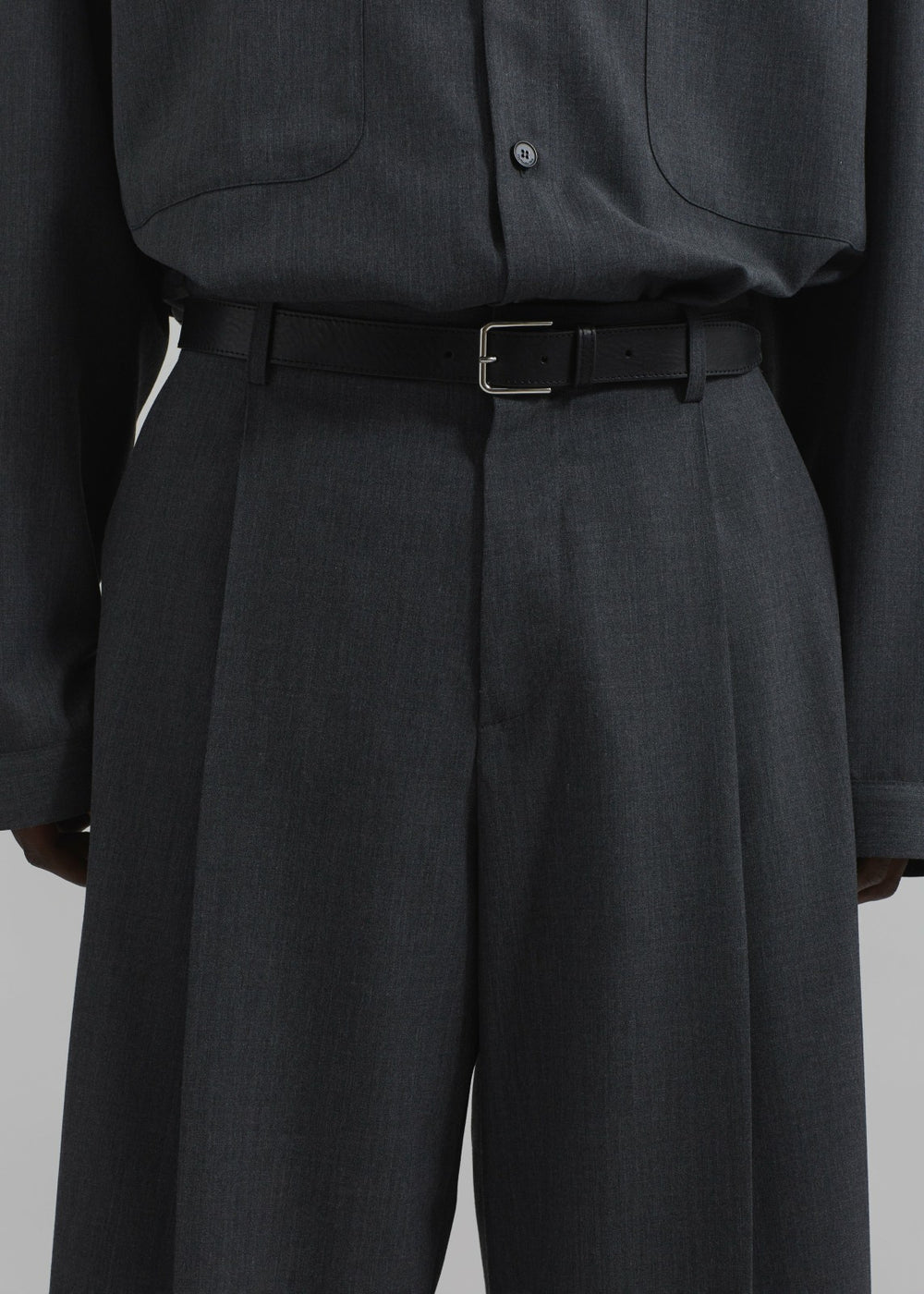 Milton Wool Blend Trousers - Dark Grey