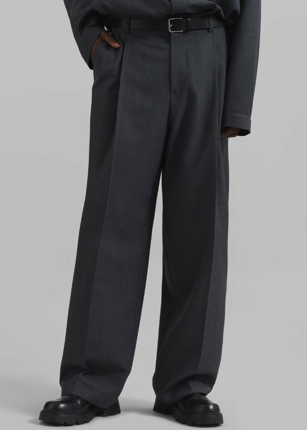 Milton Wool Blend Trousers - Dark Grey