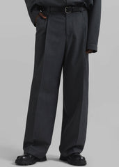 Milton Wool Blend Trousers - Dark Grey
