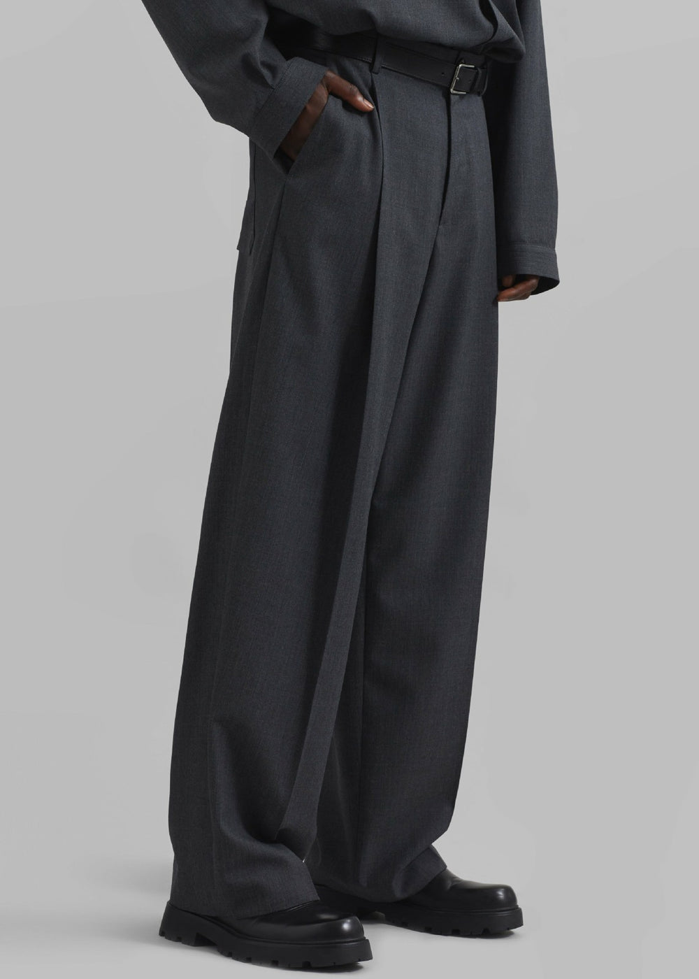 Milton Wool Blend Trousers - Dark Grey