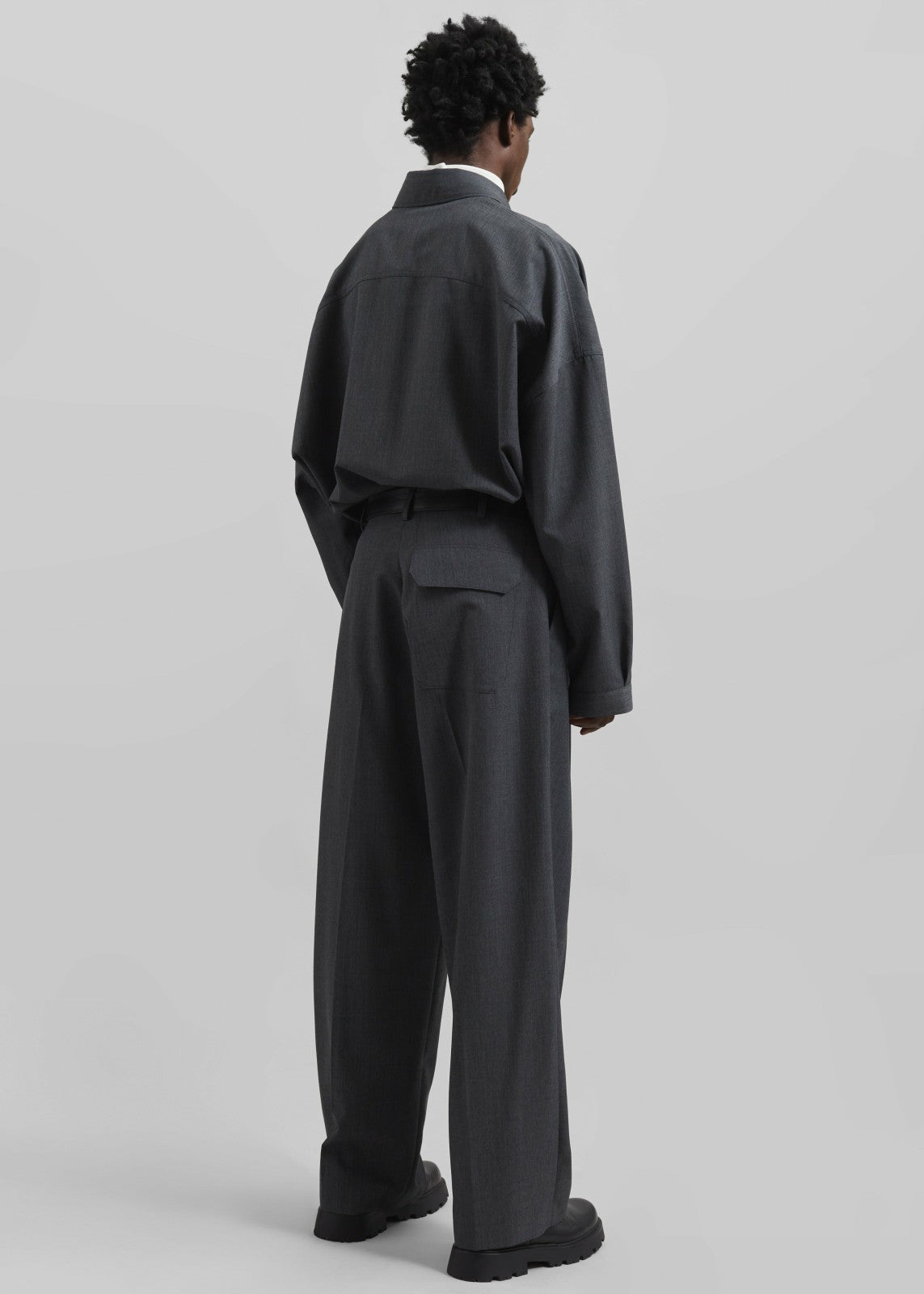 Milton Wool Blend Trousers - Dark Grey