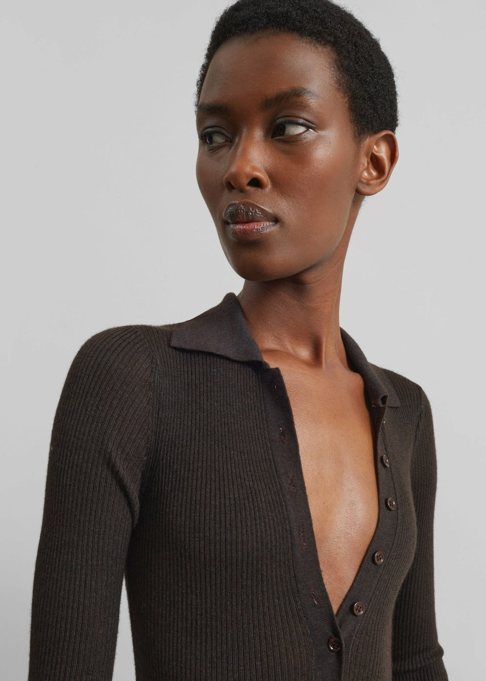 Solana Polo Bodysuit - Brown