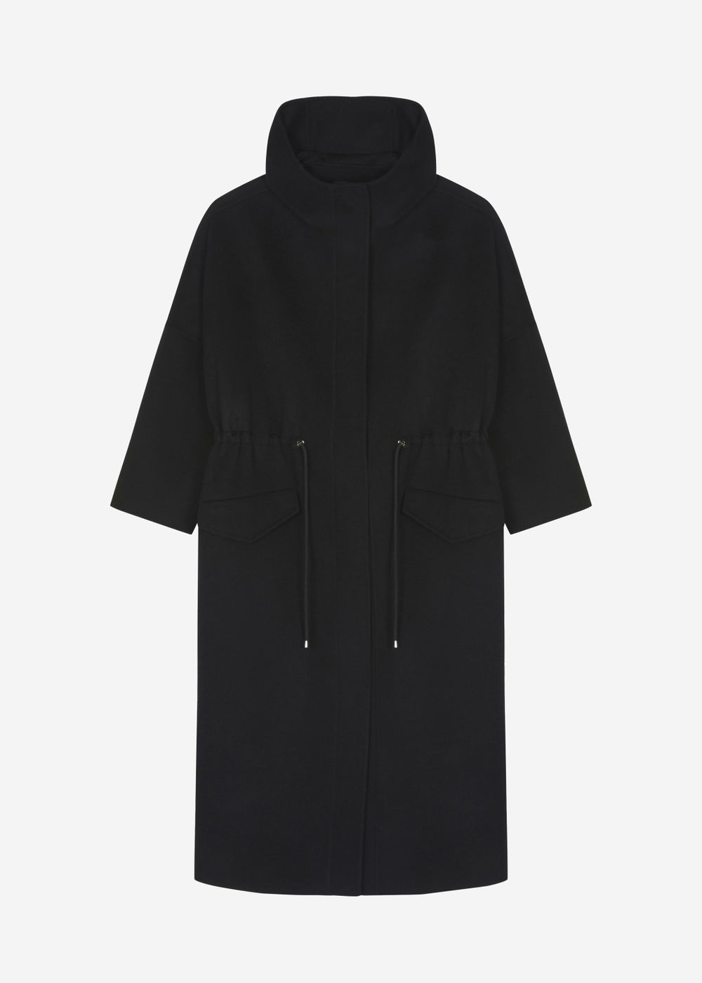 Alida Hooded Long Coat - Black