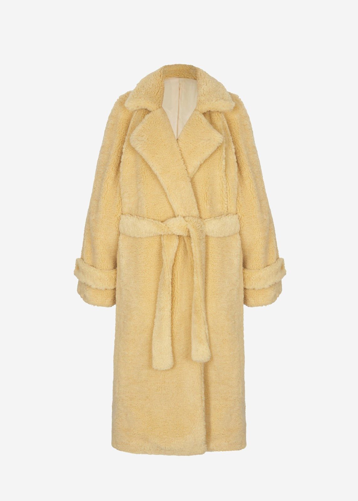 Gresham Faux Shearling Robe Coat - Yellow