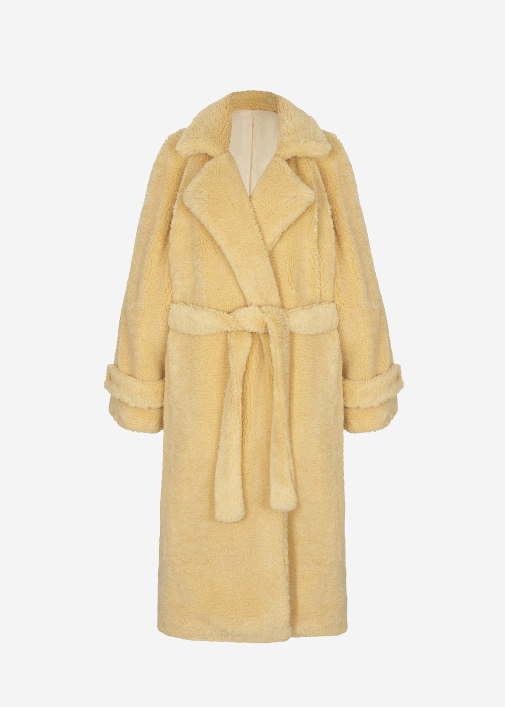 Gresham Faux Shearling Robe Coat - Yellow