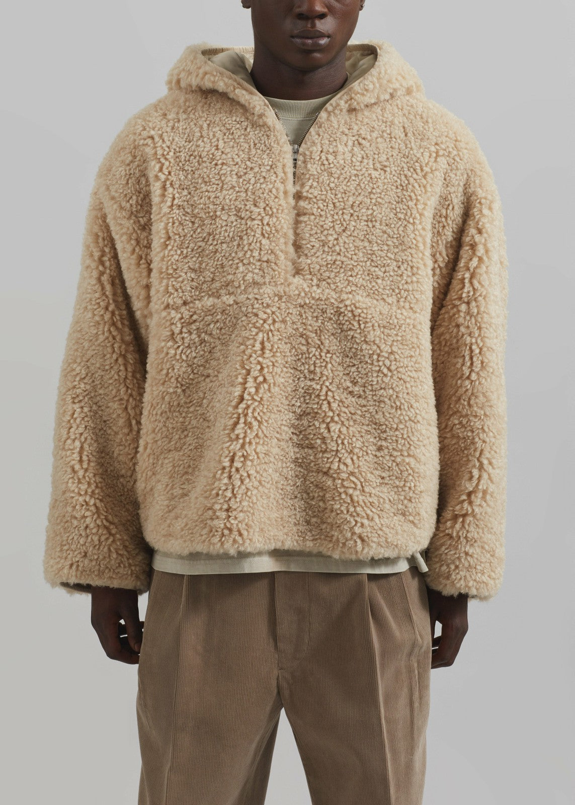 Haworth Faux Shearling Hoodie - Cream