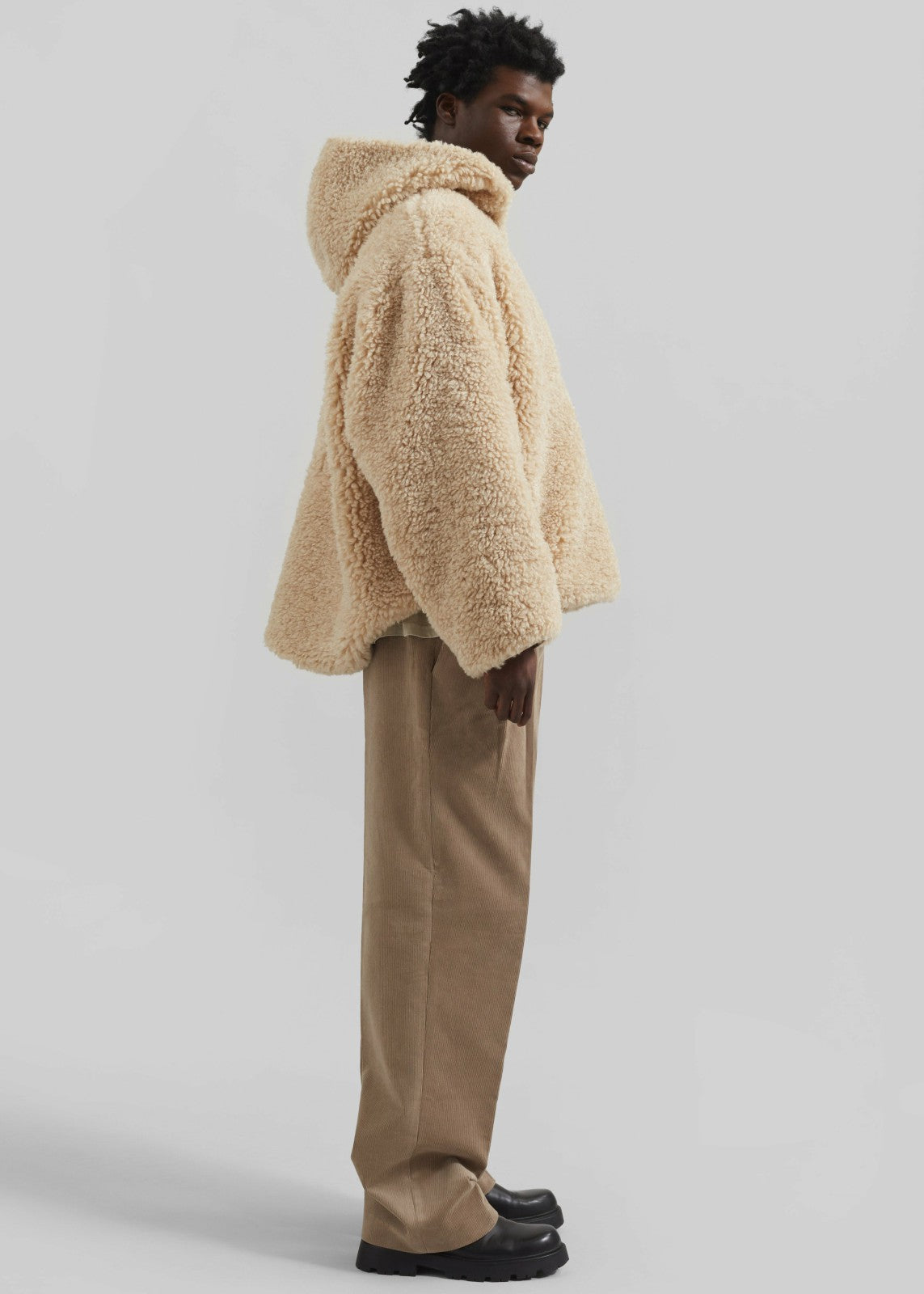 Haworth Faux Shearling Hoodie - Cream
