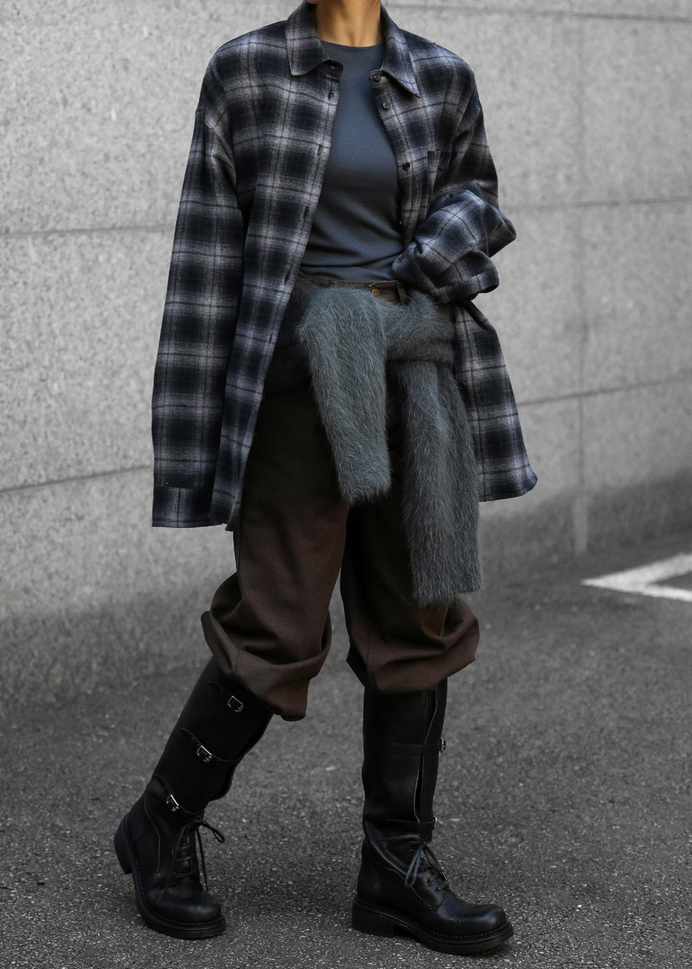 Helka Flannel Quilted Shirt - Charcoal