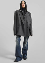 Tarvis Double Breasted Blazer - Dark Grey