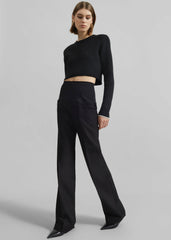 Ritsem Cropped Ribbed Wool Sweater - Black