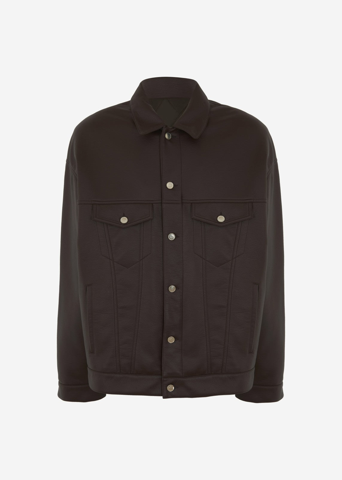 Conan Faux Leather Jacket - Burgundy