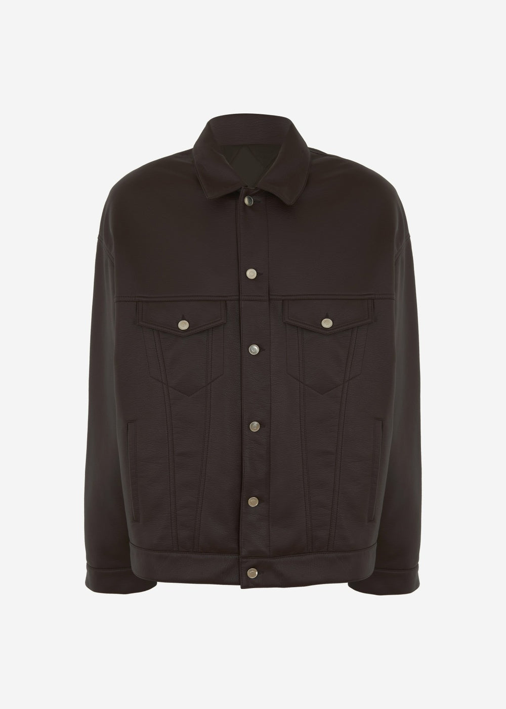 Conan Faux Leather Jacket - Burgundy