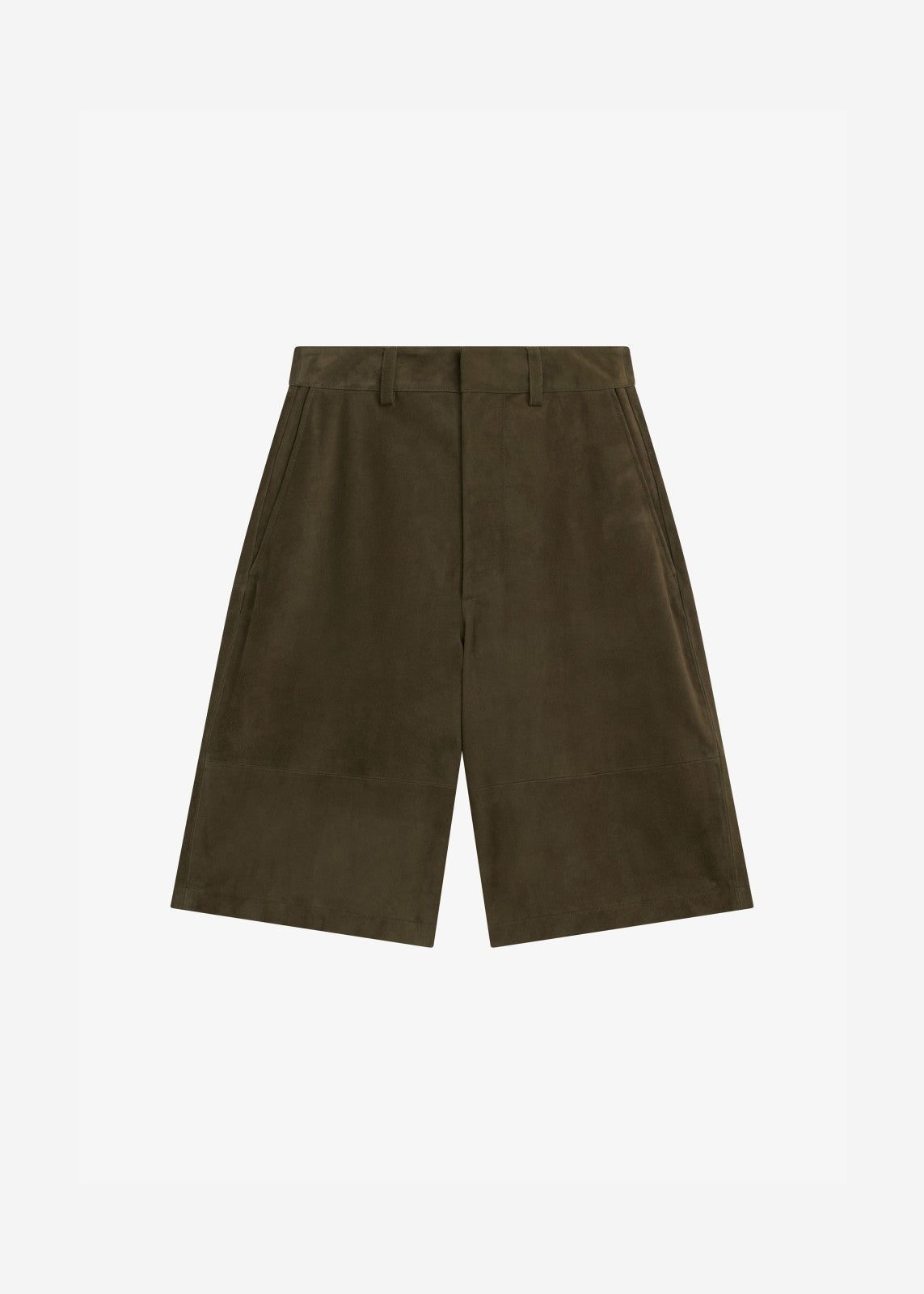 Radlett Suede Bermuda Shorts - Khaki