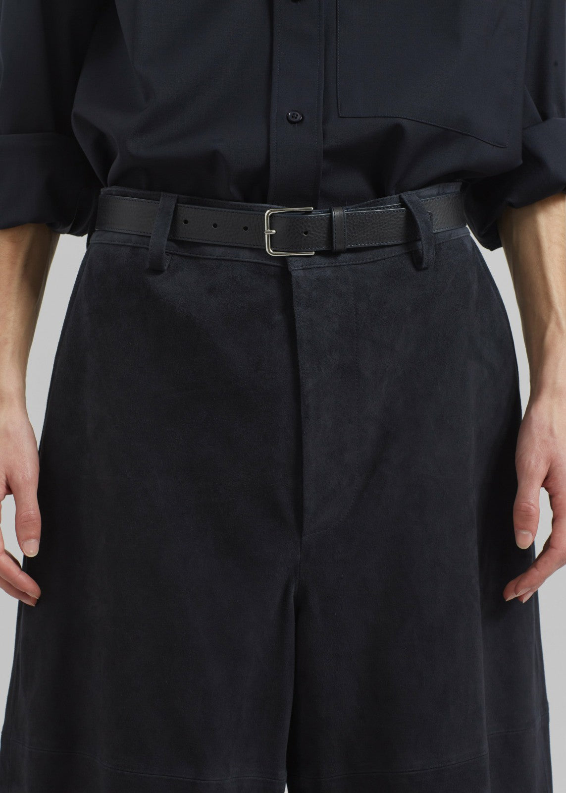 Radlett Suede Bermuda Shorts - Navy