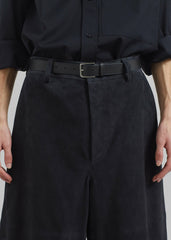 Radlett Suede Bermuda Shorts - Navy