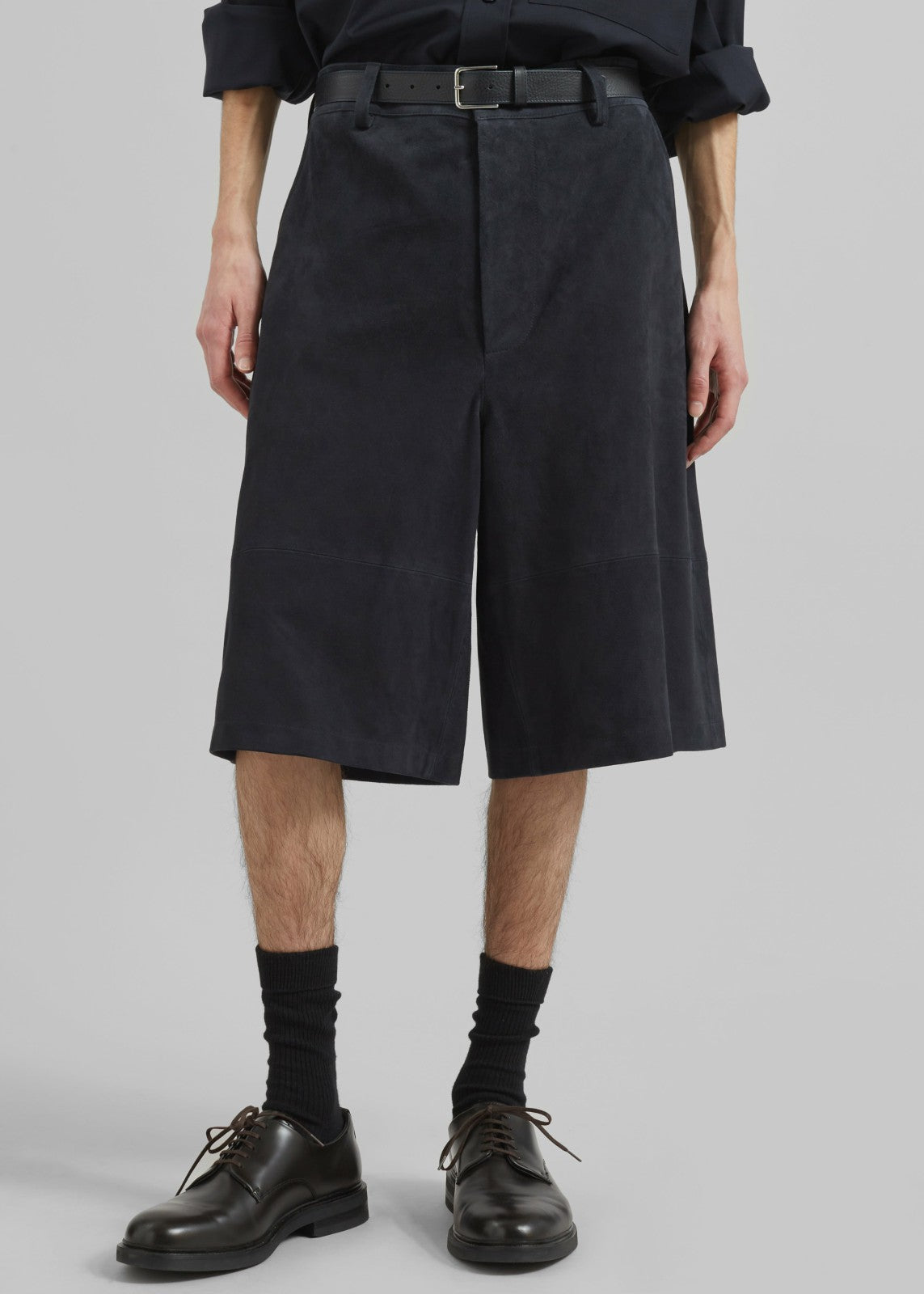 Radlett Suede Bermuda Shorts - Navy