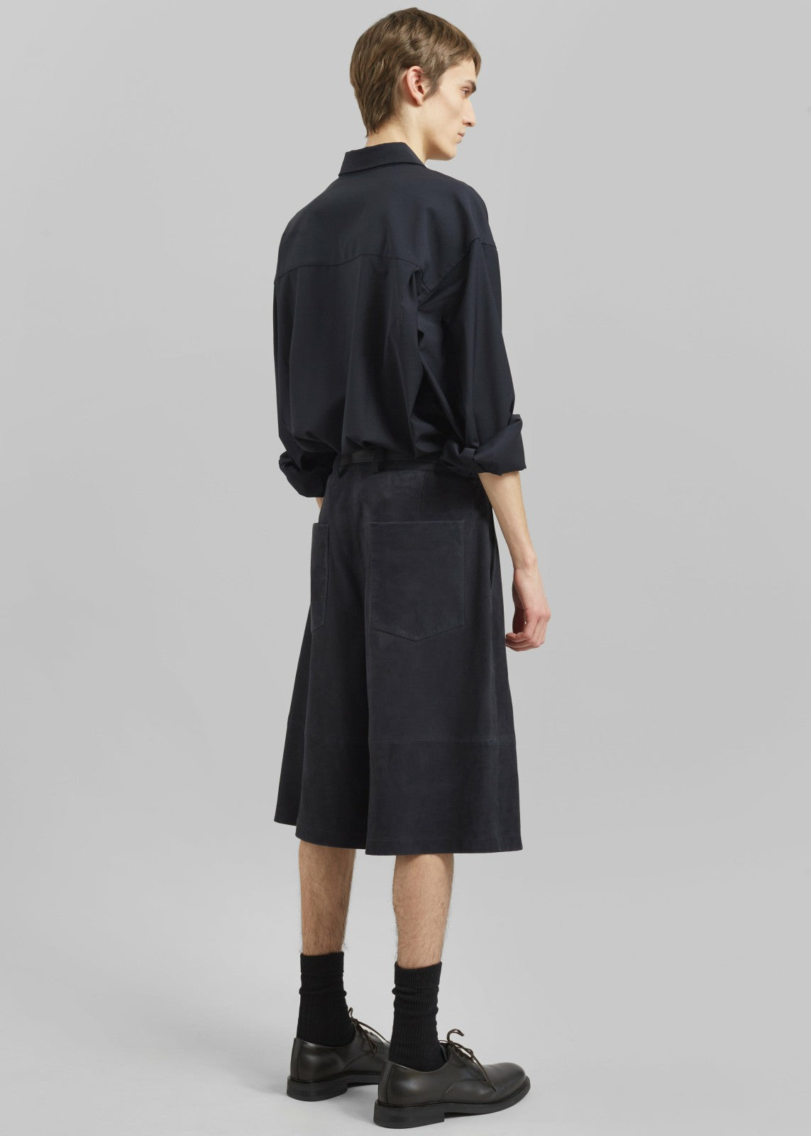Radlett Suede Bermuda Shorts - Navy