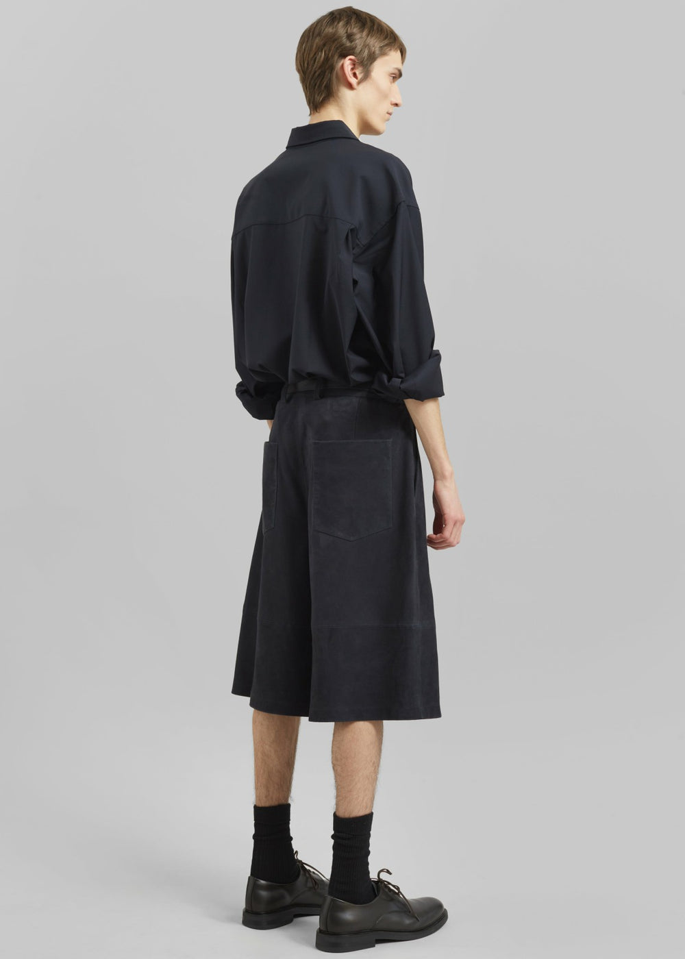 Radlett Suede Bermuda Shorts - Navy