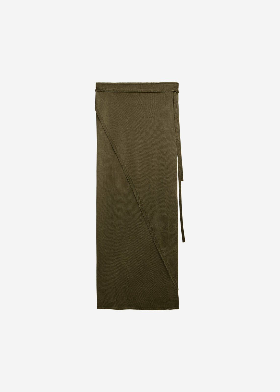 Alsen Thin Knit Wrap Skirt - Khaki